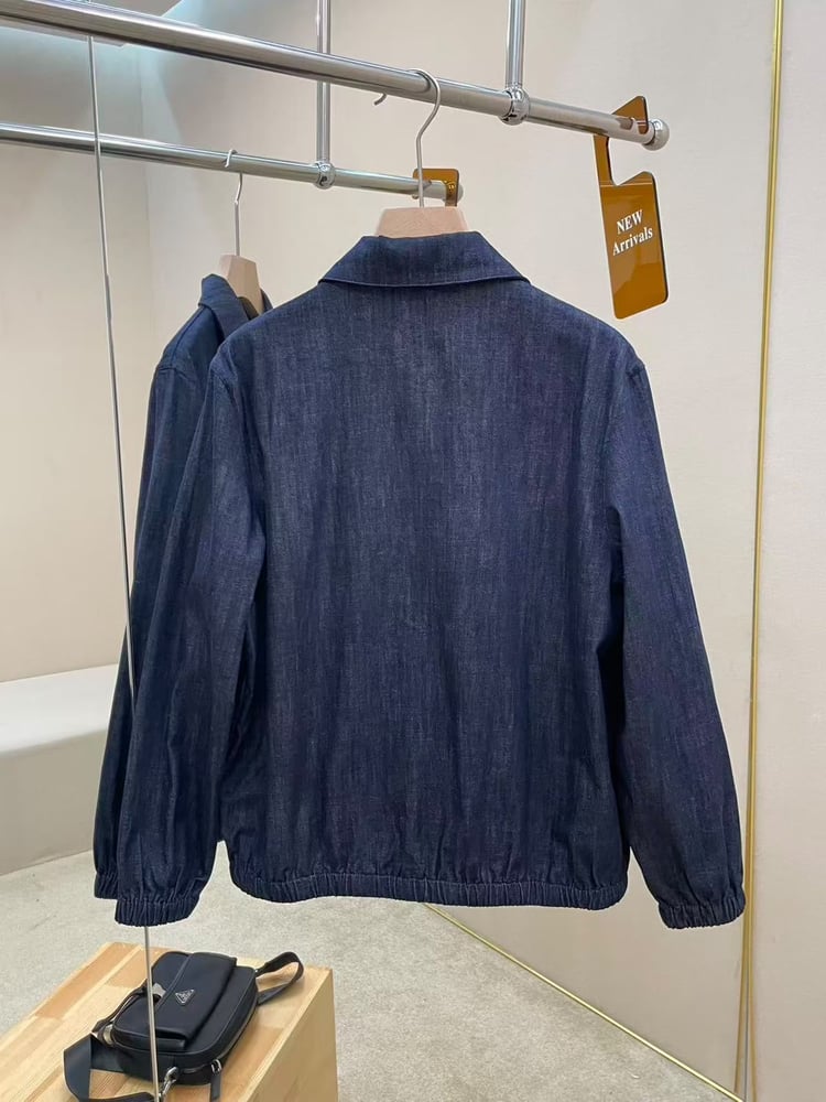طقم برادا الجينز الفاخر (Prada Denim Jacket & Pants Set)