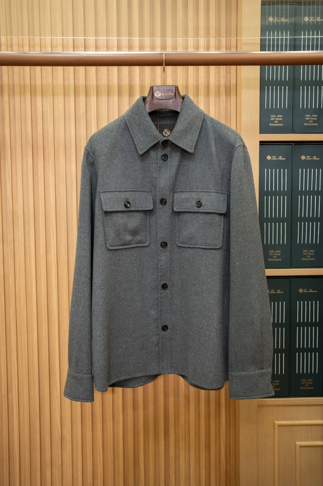 جاكيت كشمير فاخر بجيوب على الصدر من لورو بيانا (Loro Piana Men's Cashmere Overshirt / Jacket)