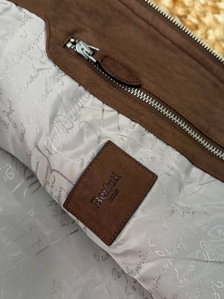 جاكيت جلد / شمواه رجالي فاخر من "برلوتي" (Berluti) باللون البني (Suede Jacket)
