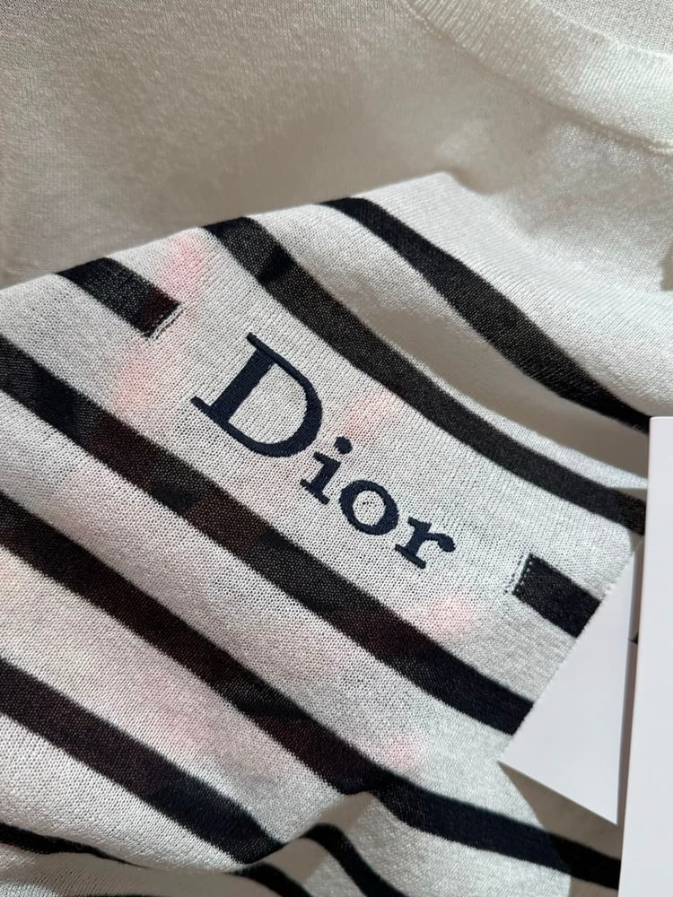 بلوزة ديور (Dior) الفاخرة المخططة بالتصميم الباريسي الكلاسيكي