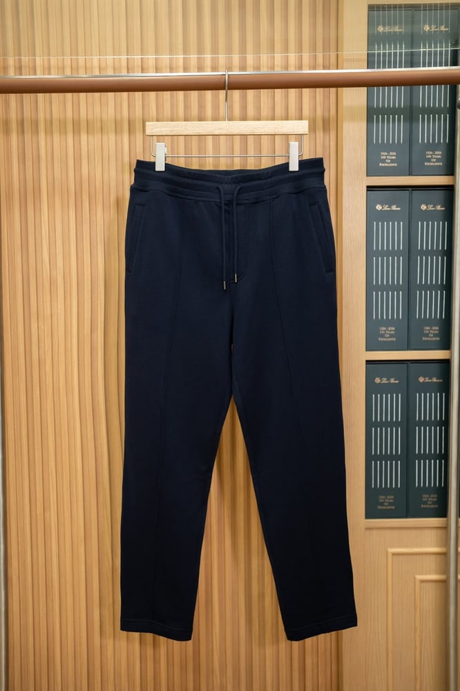 طقم صوف فاخر بسحاب من برونيلو كوتشينيلي - كحلي | Brunello Cucinelli Tracksuit