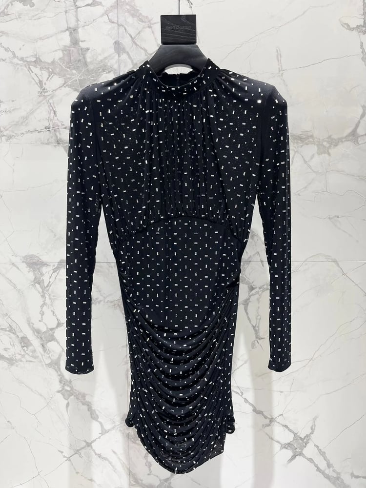 فستان السهرة الأسود المرصع (Midnight Glitzy Mini Dress)