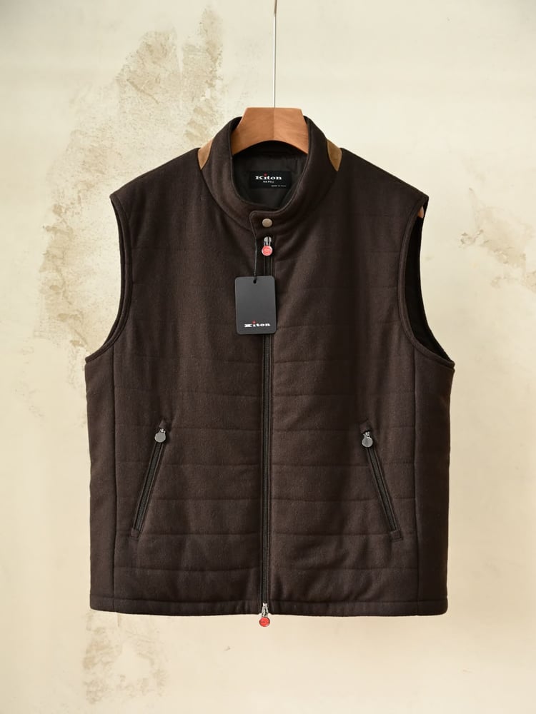 فيست كيتون الرجالي الفاخر من الصوف المبطن (Kiton Quilted Wool Vest)