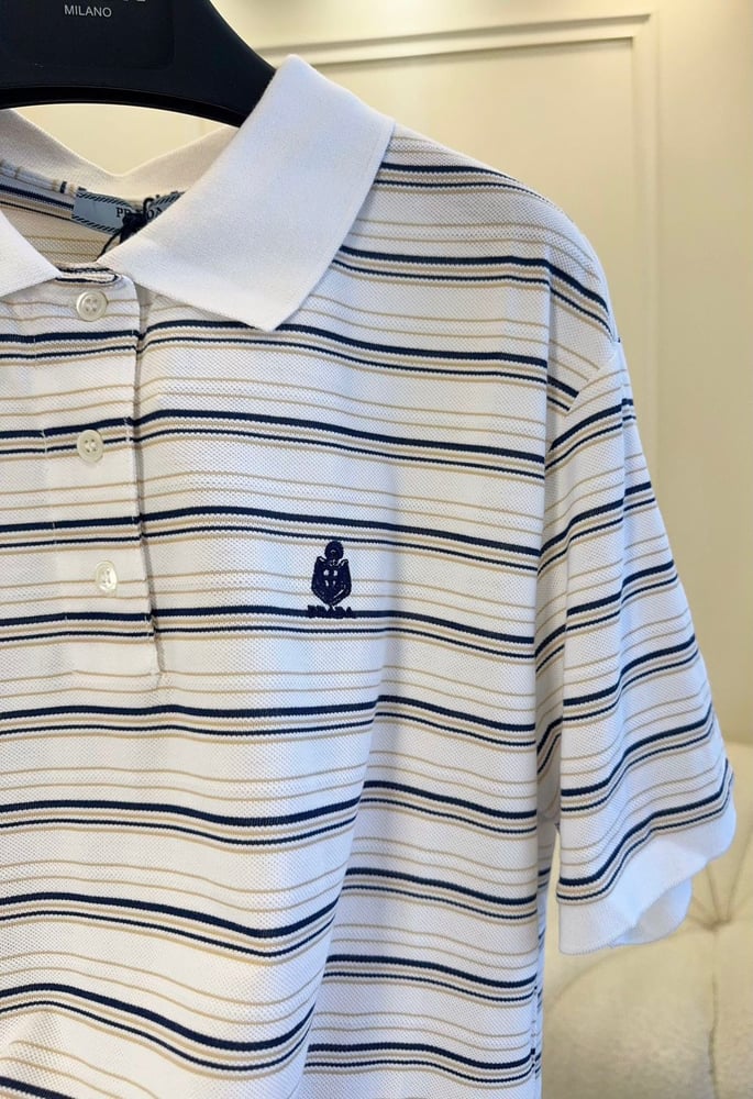 قميص برادا "بولو" المقلم (Prada Striped Polo Shirt)
