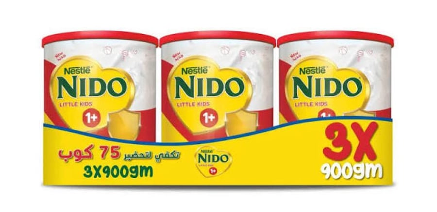نيدو واحد بلس 3 × 900 غ (3 علب)