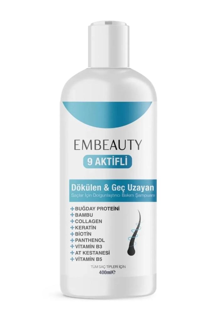 Embeauty شامبو سريع المفعول بالكولاجين والكيراتين، مضاد لتساقط الشعر، مغذٍ ومجدد للشعر