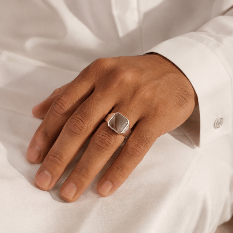 خاتم رجالي فضة عيار 925