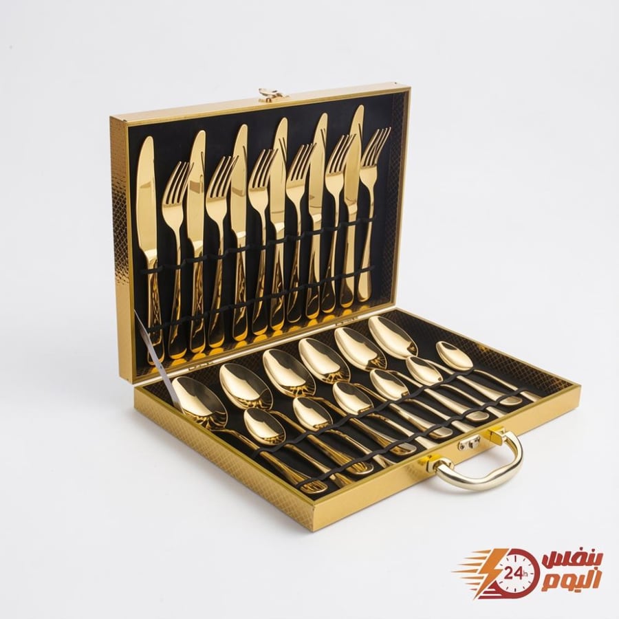Sun Home 24-Piece Stainless Steel Cutlery Set – Gold