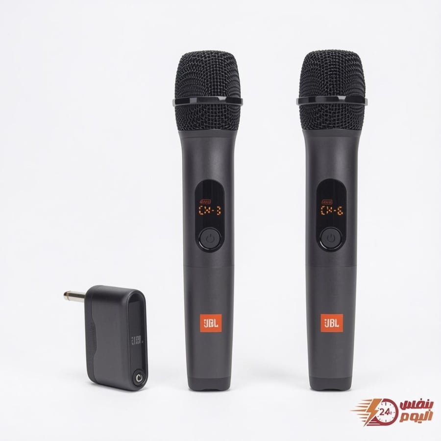 JBL Wireless Microphone Set with Dual Wireless Microphones – JBLWIRELESSMIC-D / JBLWIRELESSMICAS2 – Black