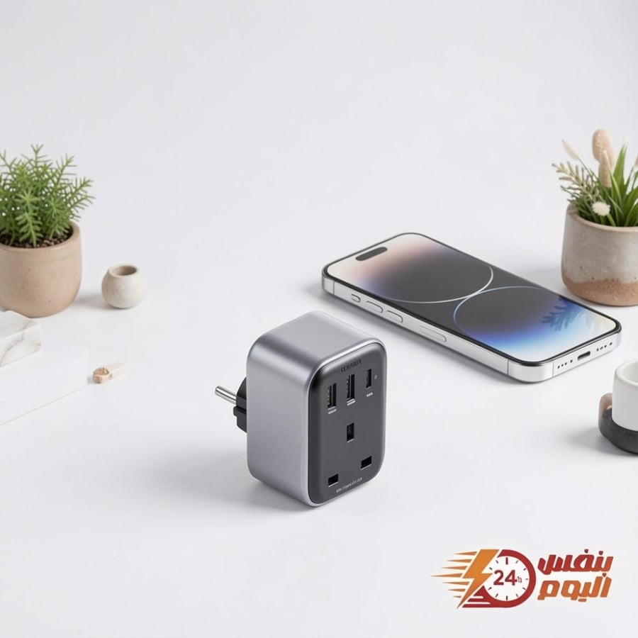 UGREEN 4-in-1 Travel Charger Adapter Type G to EU Plug with 3 USB Ports – 29W