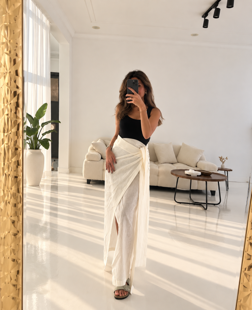 White Linen Skirt