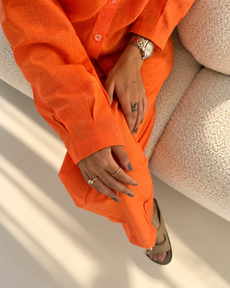 Orange Linen Set