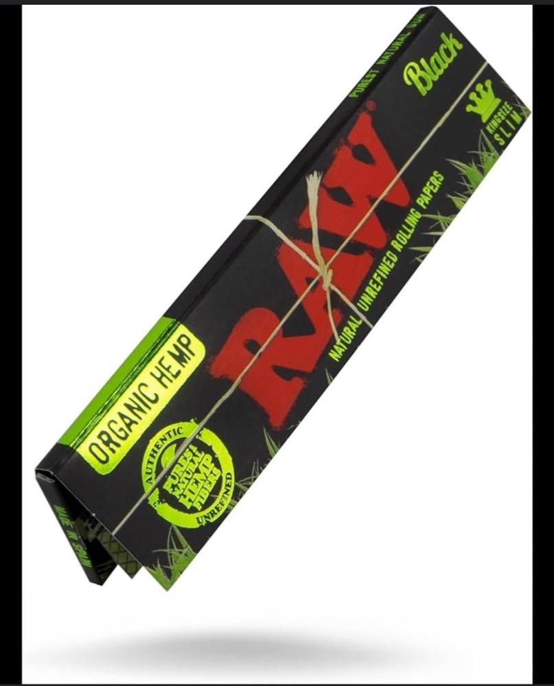 ورق لف RAW بلاك أورجانيك هيمب كينج سايز سليم | RAW Black Organic Hemp King Size Slim