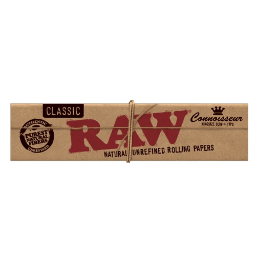 ورق لف RAW كلاسيك كونيسور كينج سايز سليم مع فلتر | RAW Classic Connoisseur King Size Slim + Tips