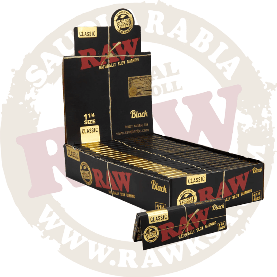 ورق راو بلاك كلاسيك 1¼ | RAW Black Classic Rolling Papers 1 1/4