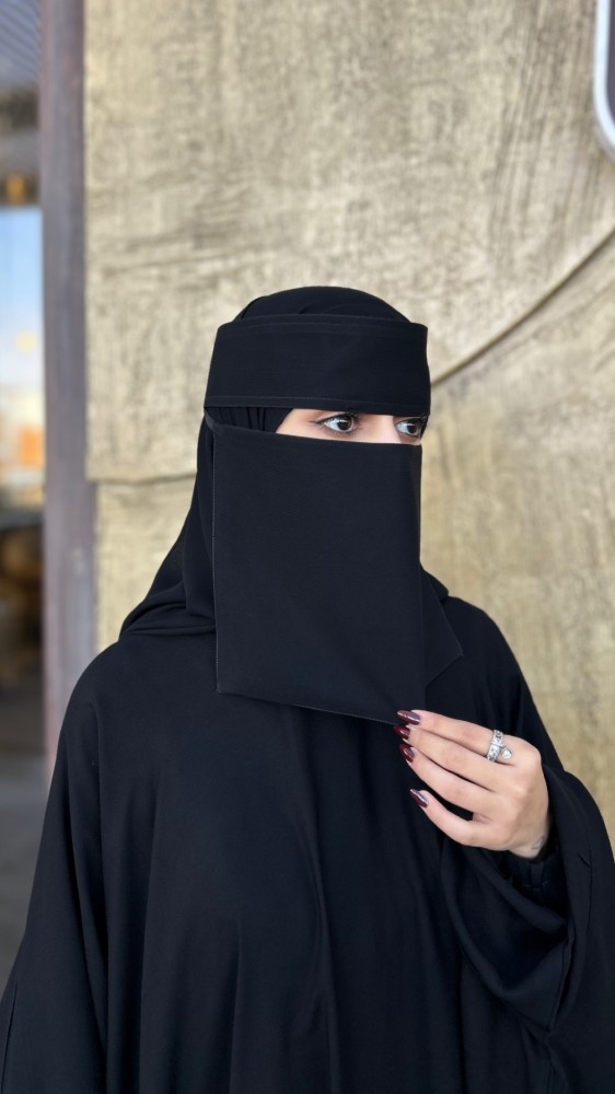 نقابين حرير مشبك +طرحه ربط