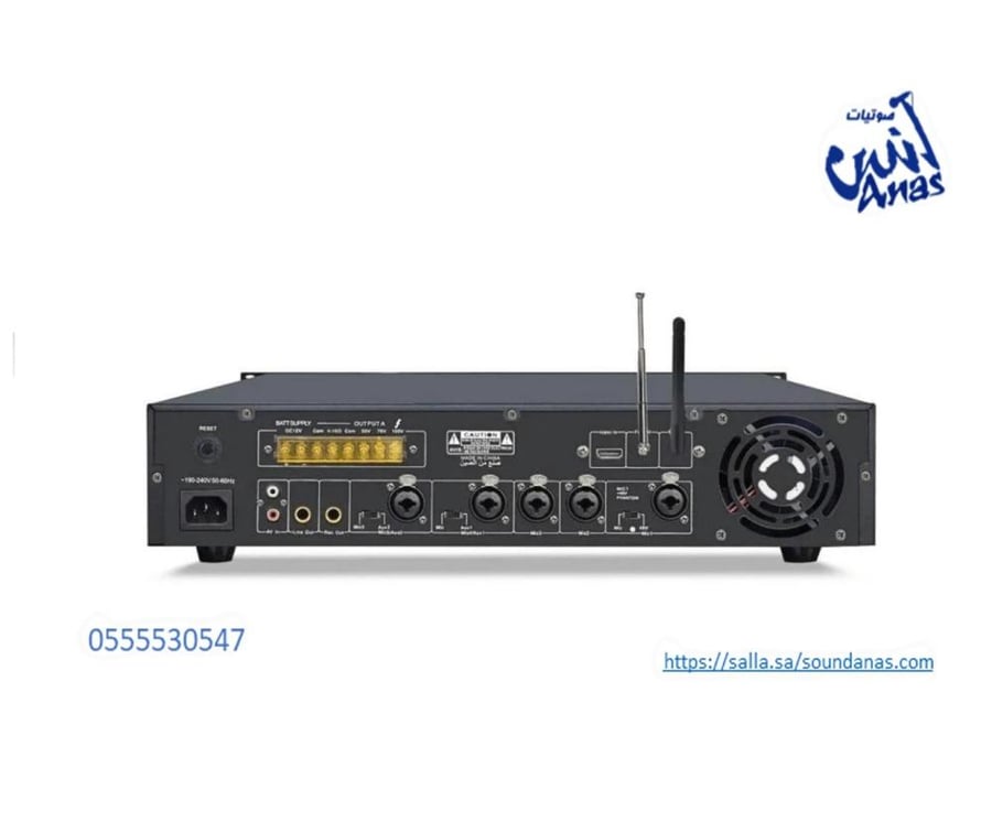 Amplifier device with 500-watt power supporting Bluetooth technology and USB input, five microphone inputs | SSA-500 AMPLIFIER 500W