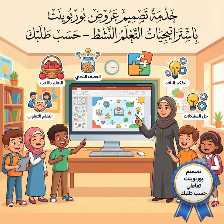 خدمة تصميم عروض بوربوينت باستراتيجيات التعلم النشط – حسب طلبك