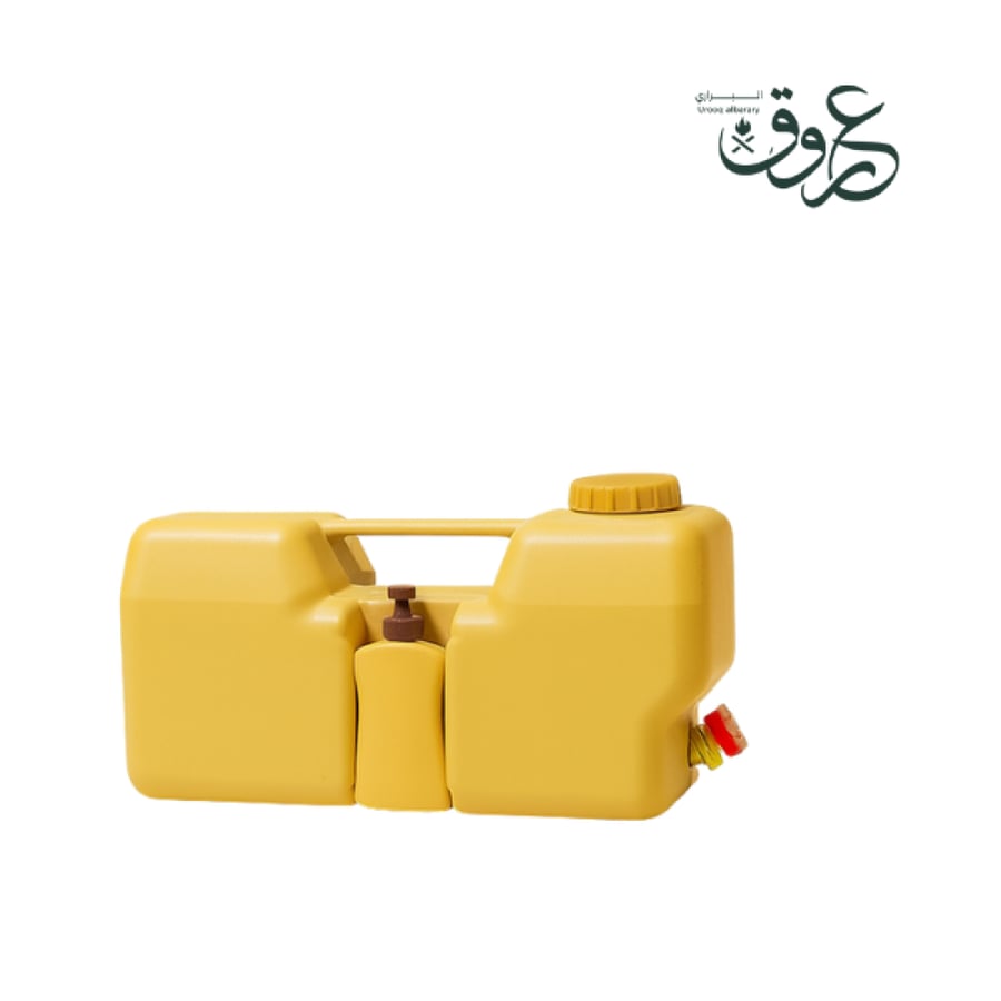 Water container for camping with soap dispenser and faucet – 20-liter capacity