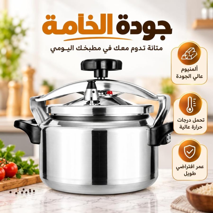 قدر ضغط ألمنيوم للرحلات والكشتات سعة 9 لتر