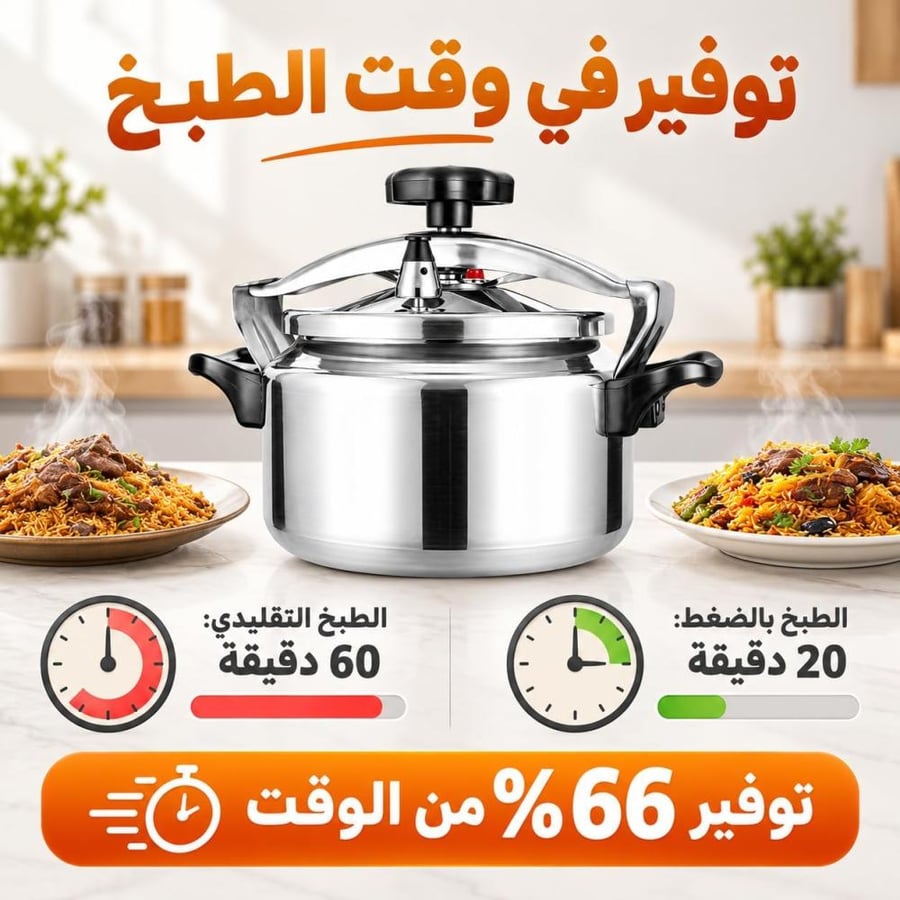 قدر ضغط ألمنيوم للرحلات والكشتات سعة 9 لتر