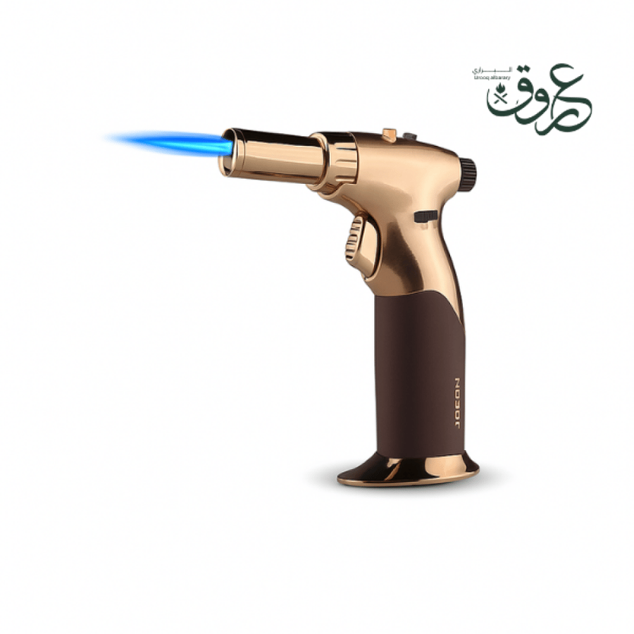 ولاعة فحم غاز بوتان مقاومة للرياح للشواء والطهي-XT-75 لون ذهبي