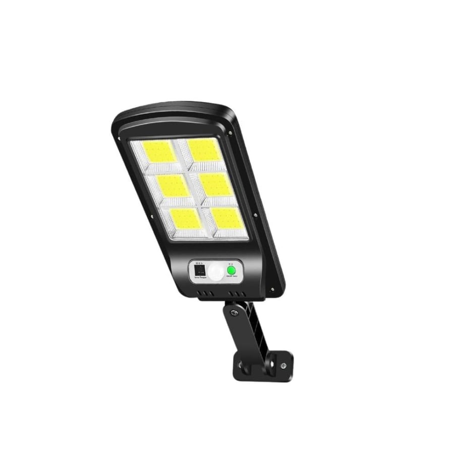 Street lamp powered by solar energy, equipped with motion sensor, two levels of lighting, and a remote control with 3 operating modes
