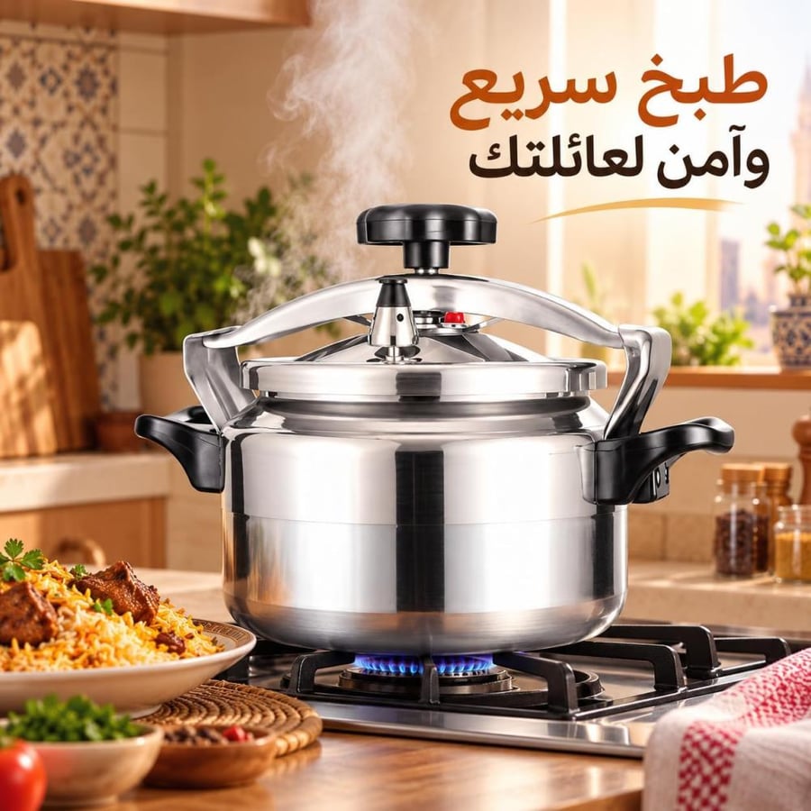 قدر ضغط ألمنيوم للرحلات والكشتات سعة 9 لتر