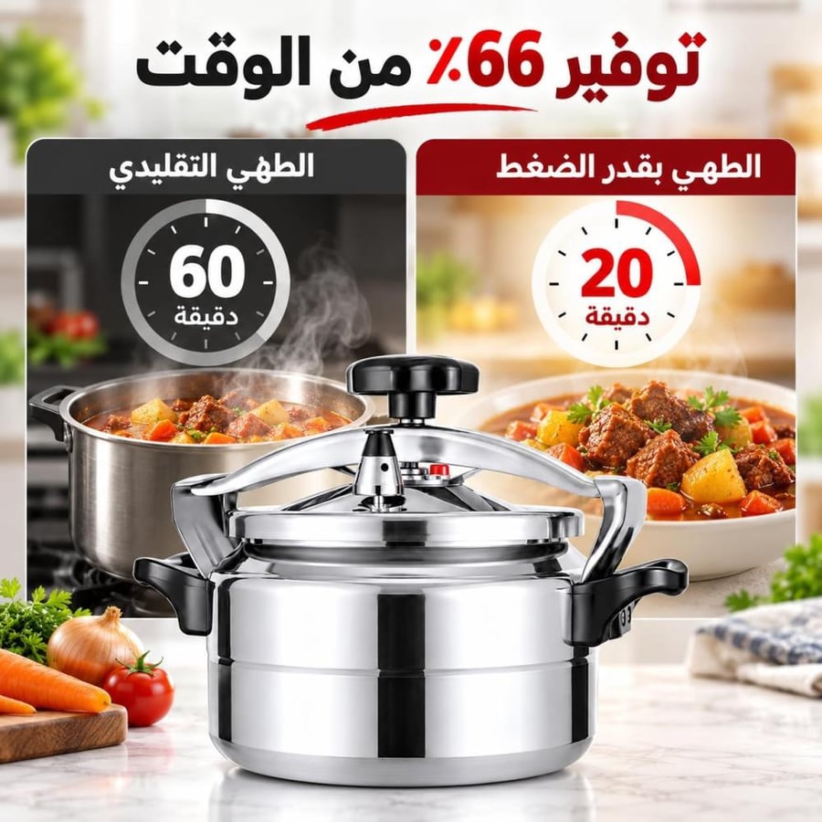 قدر ضغط ألمنيوم للرحلات والكشتات سعة 5 لتر
