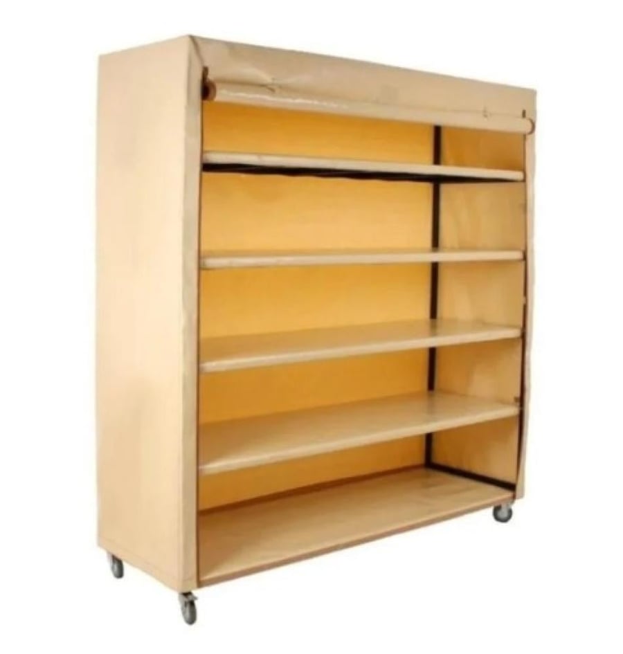 German quality storage cabinet resistant to water, heat, and dust, color (Beige), depth 70 cm - 5 shelves - 200x200 cm