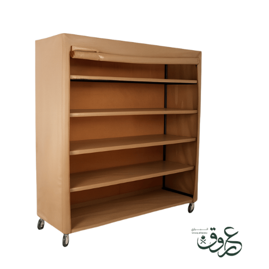 دولاب تخزين تايلندي مقاوم للماء والحرارة والغبار لون (بني) عمق 70 سم - 5 رفوف - 200x200x70 سم