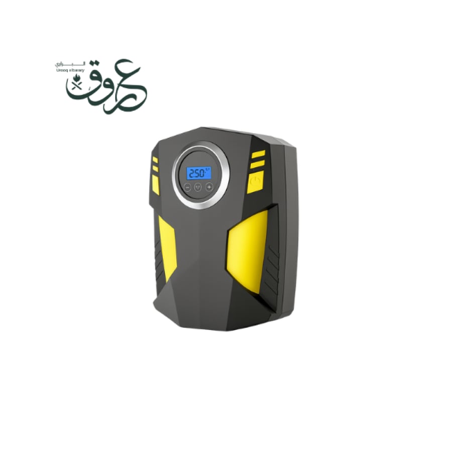 منفاخ إطارات هواء محمول لإطارات السيارات بـ قوة 12 فولت و تيار مستمر مع مقياس ضغط تناظري مع ضوء LED للطوارئ للسيارات والدراجات وكرة القدم والألعاب القابلة للنفخ