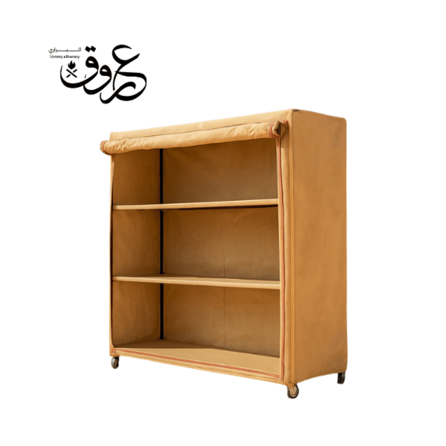 دولاب تخزين جودة الماني مقاوم للماء والغبار والحرارة  بثلاث أرفف لون بيج بعمق 70 سم *150 سم* 150 سم