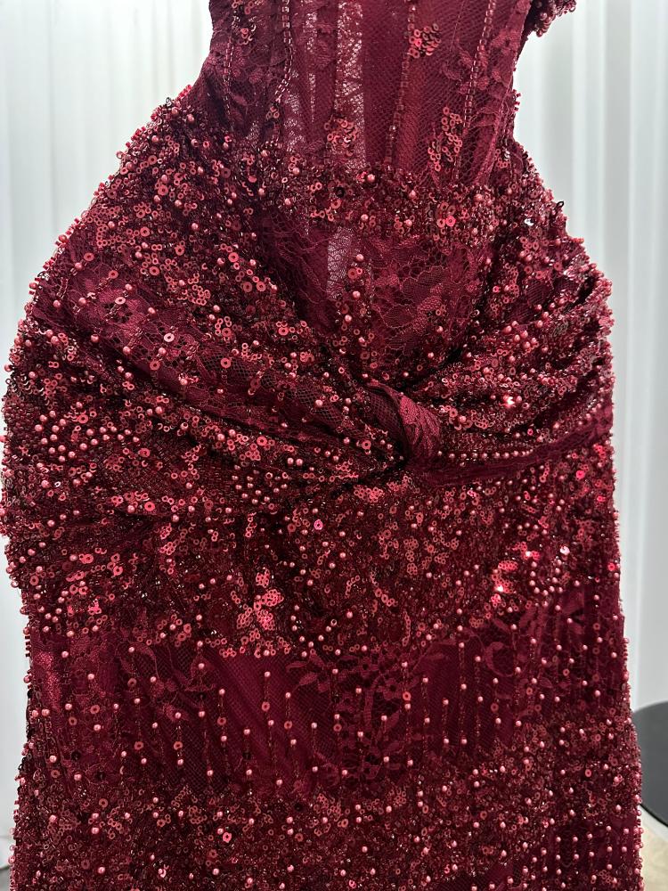 فستان سهره تل خرز كسرات دانتيل كورسيه
