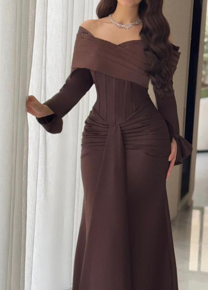 فستان سهره ناعم بالون البني