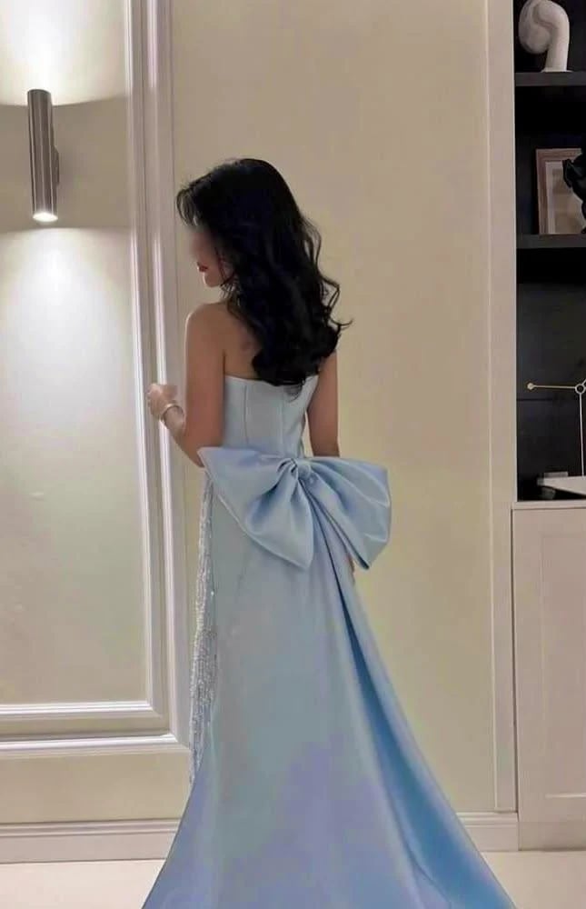 فستان سهره ميكادو تطريز يدوي ذيل كلوش