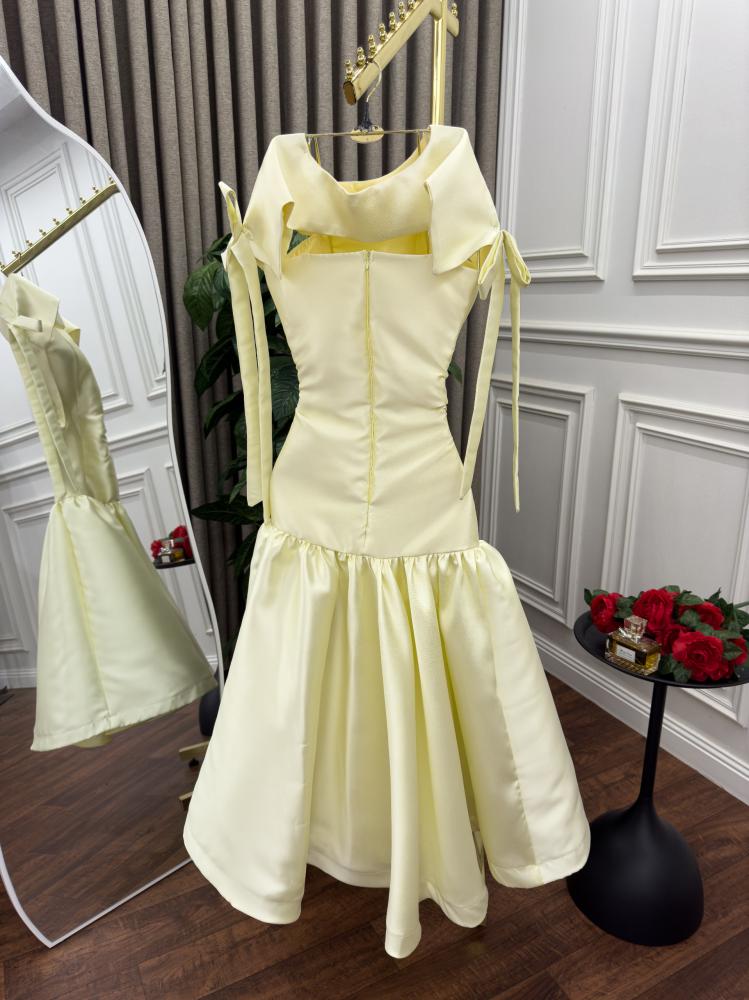Soft lemon elegant dress