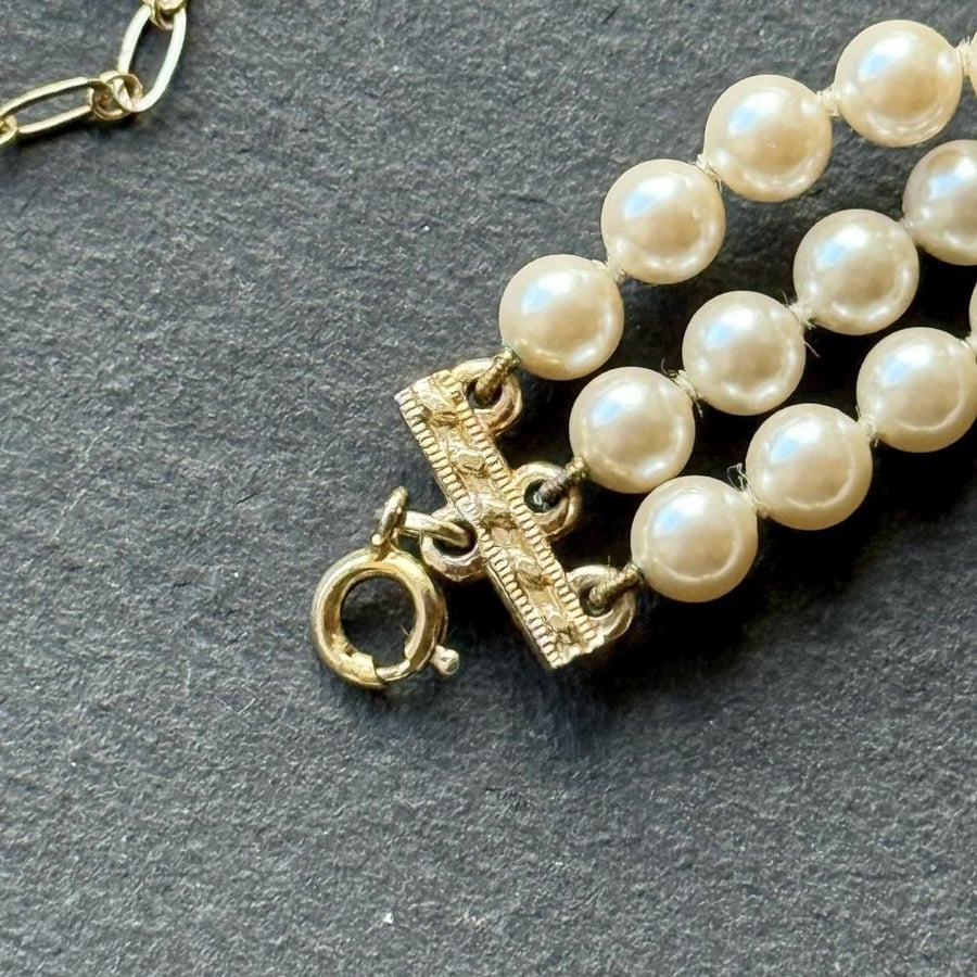 عقد Rosita Pearls of London Vintage – ثلاثي اللؤلؤ
