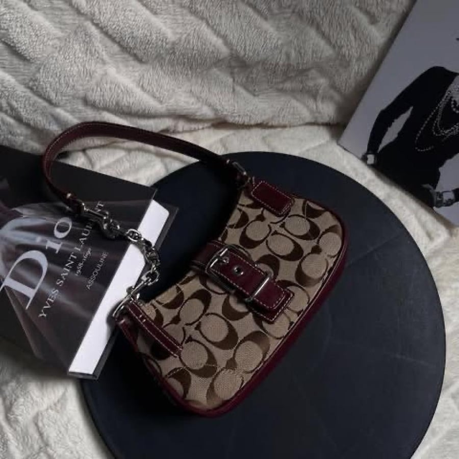 Coach Signature Mini Buckle Burgundy – Vintage Y2K Edition