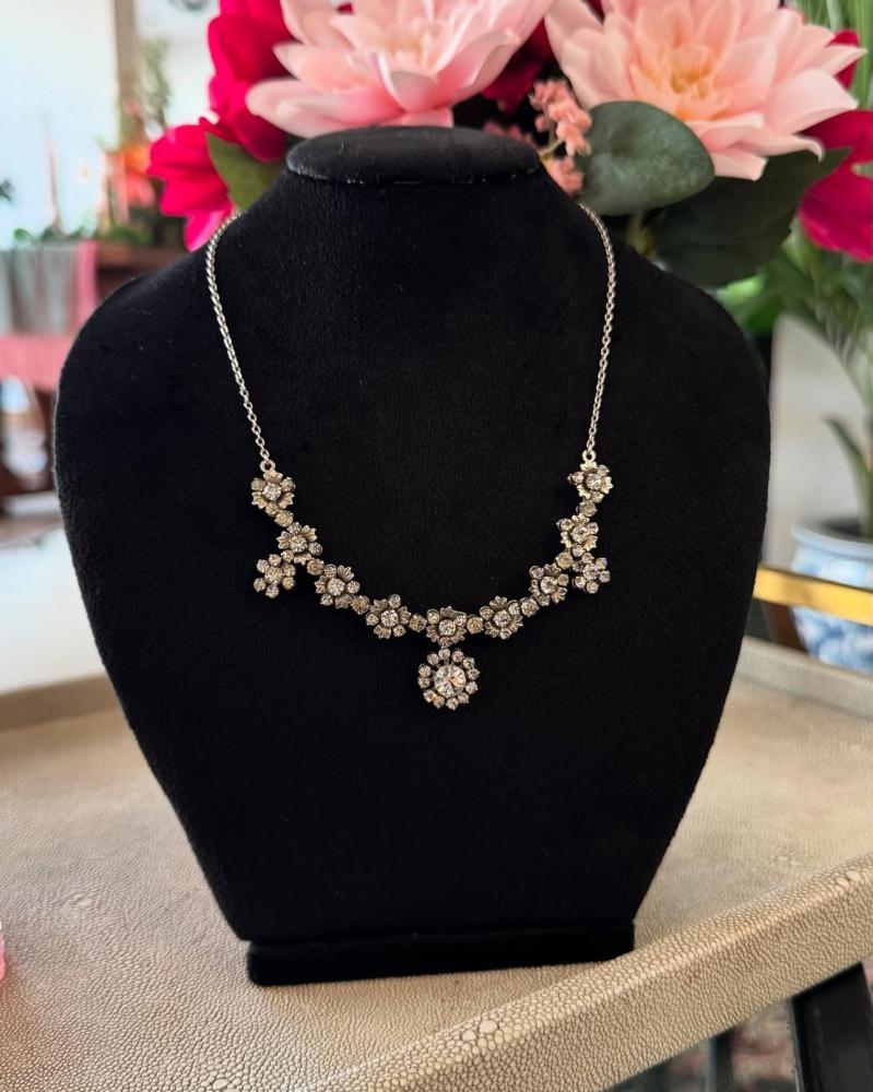 Crystal Flower Vintage Necklace