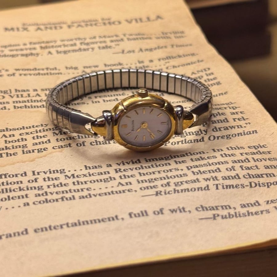 Bulova vintage watch with a flexible metal strap