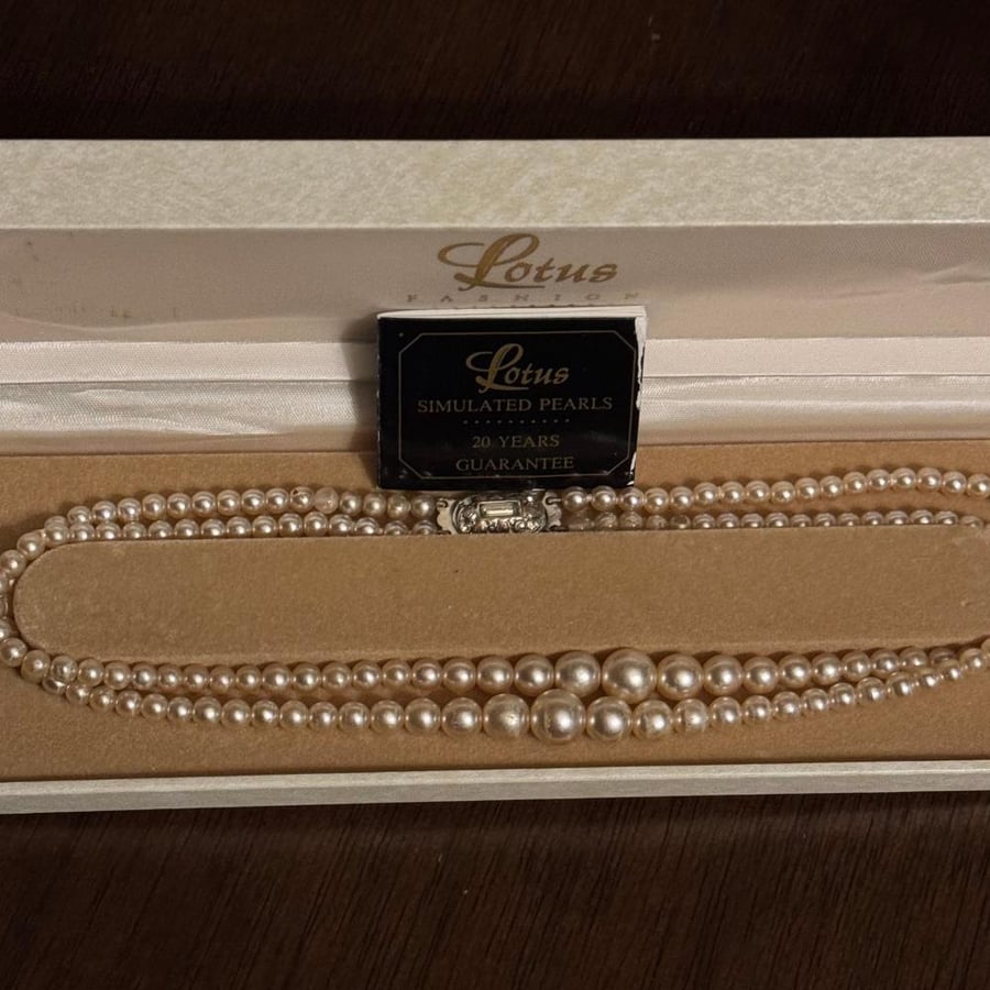 عقد لؤلؤ مزدوج Vintage من Lotus Pearls – إصدار 1987