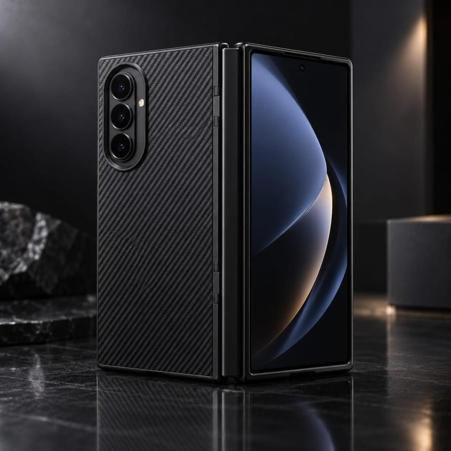جراب حماية سامسونج Galaxy Z Fold 8 أسود بنقشة كربونية