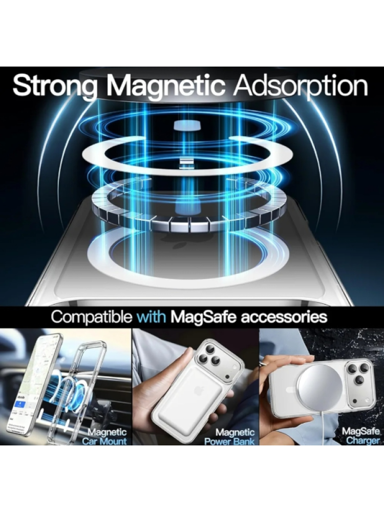 جراب Gear4 سيليكون شفاف مع MagSafe لهاتف iPhone 15 Pro Max