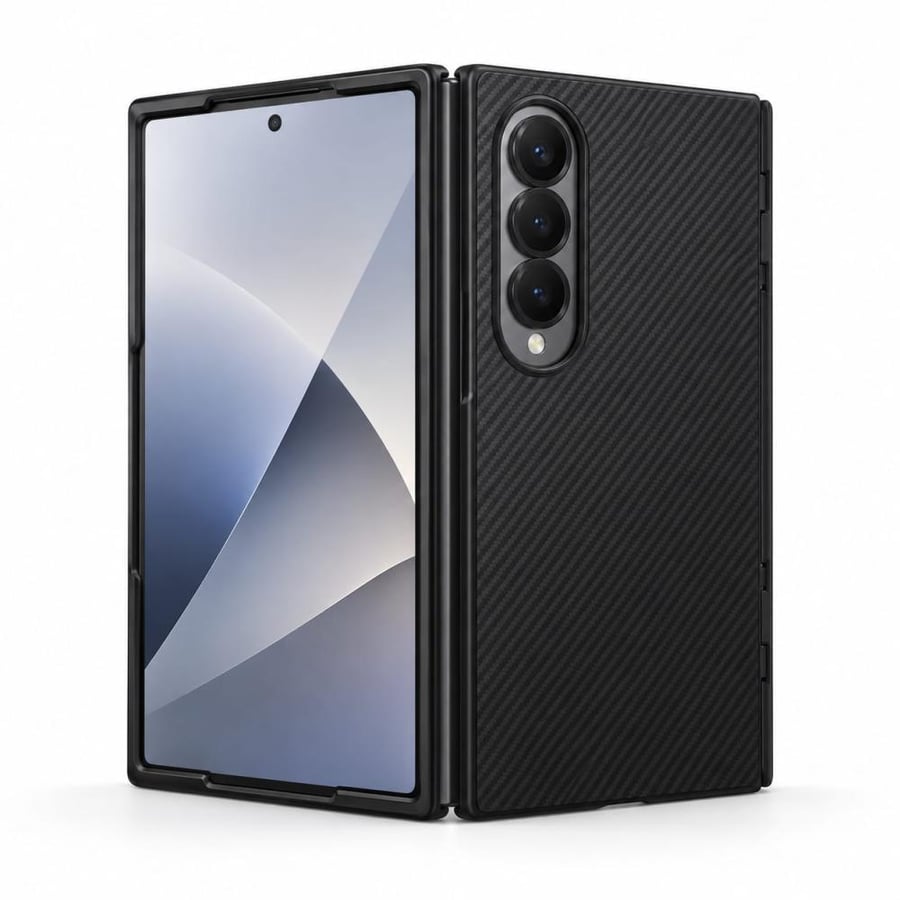 جراب حماية سامسونج Galaxy Z Fold 8 أسود بنقشة كربونية