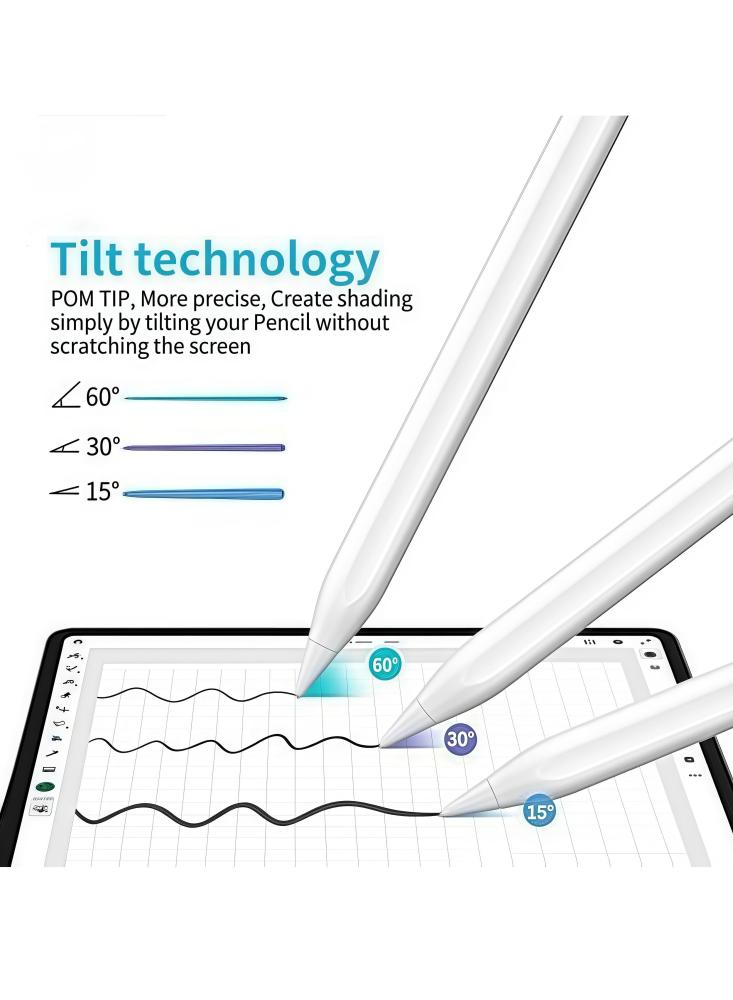 قلم لمس ذكي مغناطيسي للآيباد- ONTIME – حساس عالي ودقة كتابة فائقة مع شحن USB-C