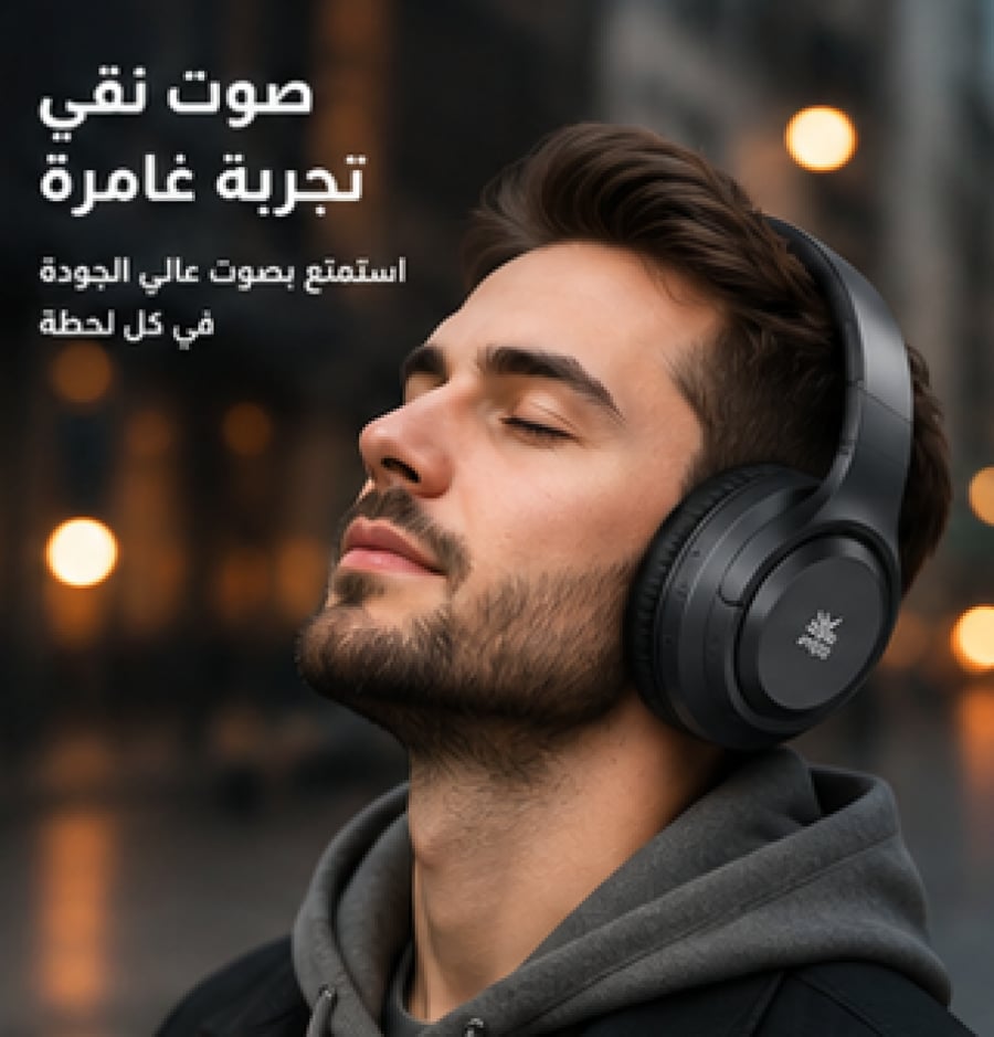 سماعة رأس بلوتوث Leisure LS-269 بصوت ستيريو – أسود