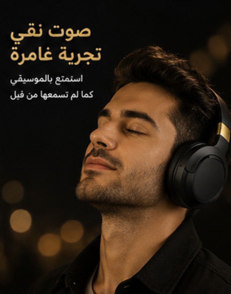 سماعة رأس بلوتوث Rabbit SAZ-A12 ستيريو – أسود وذهبي