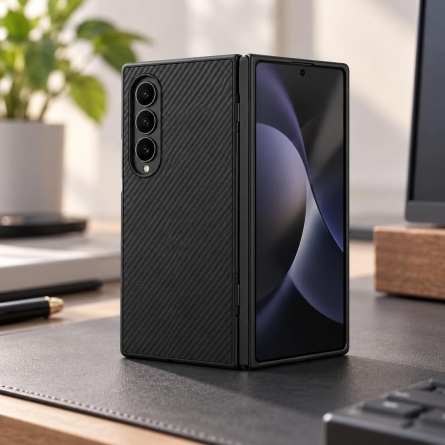 جراب حماية سامسونج Galaxy Z Fold 8 أسود بنقشة كربونية