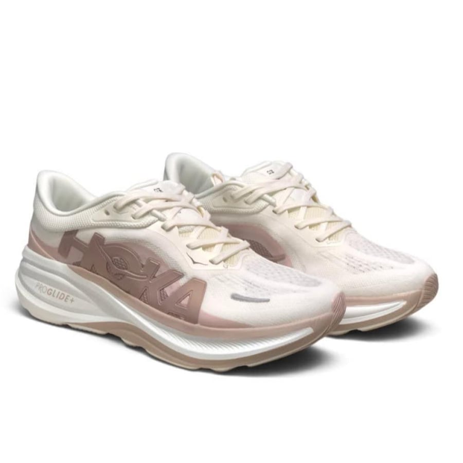 حذاء هوكا كليفتون برو  Hoka Clifton Pro اوف وايت مع وردي نسائي